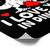 Rawr Means I Love You In Dinosaur Valentine’s Day Poster (Ecke)