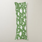 Rawr Modern White Dinosaur Silhouetten Seitenschläferkissen (Vorderseite Vertikal)