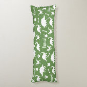 Rawr Modern White Dinosaur Silhouetten Seitenschläferkissen (Rückseite (Vertikal))