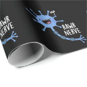 Rawr Nerve Funny Neuron Nerve Pun Dark BG Geschenkpapier (Rolleneckpunkt)