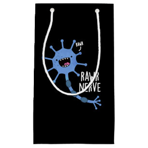 Rawr Nerve Funny Neuron Nerve Pun Dark BG Kleine Geschenktüte