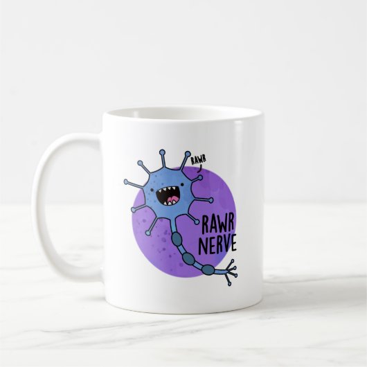 Rawr Nerve Funny Neuron Nerve Pun Kaffeetasse (Links)