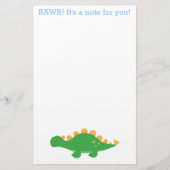 Rawr, niedlicher grüner Stegosaurus-Dinosaurier Briefpapier (Vorderseite)