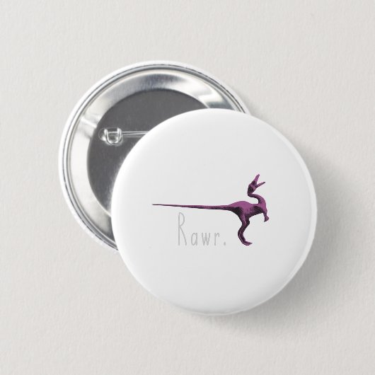 Rawr Pink Dinosaur Button (Vorne & Hinten)