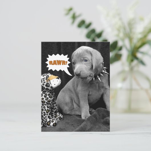 Rawr Postcard Postkarte (Stehend Vorderseite)