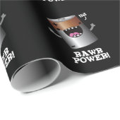 Rawr Power Funny Battery Pun Dark BG Geschenkpapier (Rolleneckpunkt)