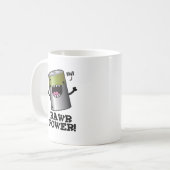 Rawr Power Funny Battery Pun Kaffeetasse (Vorderseite Links)
