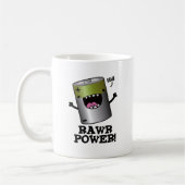 Rawr Power Funny Battery Pun Kaffeetasse (Links)