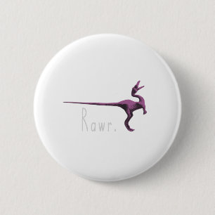 Rawr rosa Dinosaurier Button