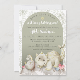 Rawr-some Einladung zur Babyparty für Dinosaurier-