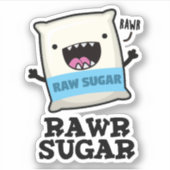 Rawr Sugar Funny Food Puff Aufkleber (Vorderseite)
