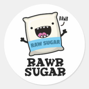 Rawr Sugar Funny Food Puff Runder Aufkleber