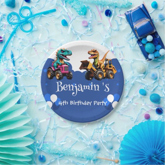 Rawr T-Rex-Dinosaurier-Traktorballon Birthday Pappteller (Party)