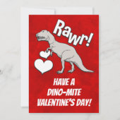 Rawr Tyrannosaurus T Rex Valentine's Day Kids Boys Einladung (Vorderseite)