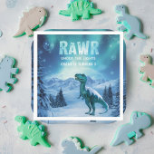 RAWR Unter den Lichtern Dinosaurier Winter Geburts Serviette