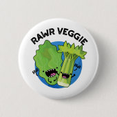 Rawr Veggie Funny Food Pub Button (Vorderseite)