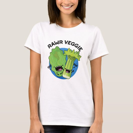 Rawr Veggie Funny Food Pub T-Shirt (Vorderseite)