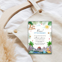 Rawr Vulkan Berg Wald Dinosaurier Baby Shower