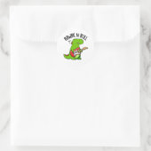 Rawrk and Roll Funny Rocker Dinosaur Pub Runder Aufkleber (Tasche)
