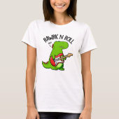 Rawrk and Roll Funny Rocker Dinosaur Pub T-Shirt (Vorderseite)