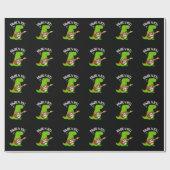 Rawrk and Roll Funny Rocker Dinosaur Pun Dark BG Geschenkpapier (Flach)