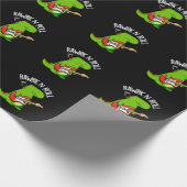 Rawrk and Roll Funny Rocker Dinosaur Pun Dark BG Geschenkpapier (Ecke)