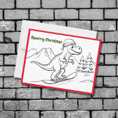 Rawrry Weihnachten T-Rex Reiten Snowboard Postkarte