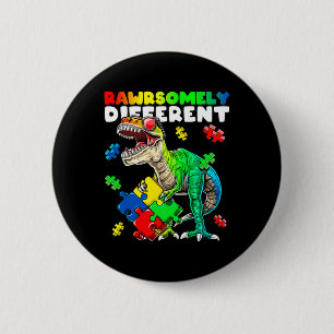 Rawrsomly Different Dinosaur Autismus Awareness Pu Button