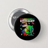 Rawrsomly Different Dinosaur Autismus Awareness Pu Button (Vorne & Hinten)