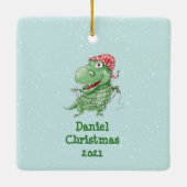 Rawry Christmas Albern Dinosaur Holiday Keramikornament (Rückseite)