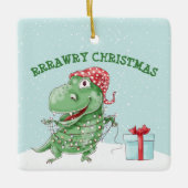 Rawry Christmas Albern Dinosaur Holiday Keramikornament (Vorderseite)