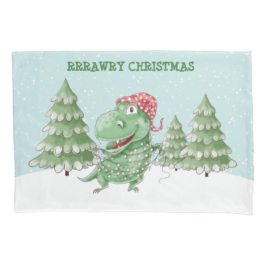 Rawry Christmas Albern T Rex Dinosaur Kissenbezug (Vorderseite)
