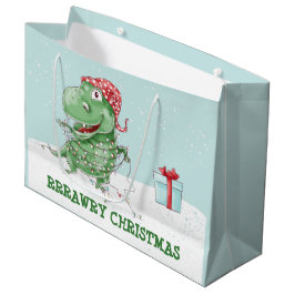Rawry Christmas Dinosaur Holiday Große Geschenktüte