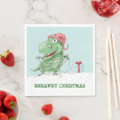 Rawry Weihnachtsdinosaurier Serviette (Beispiel)