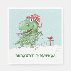 Rawry Weihnachtsdinosaurier Serviette