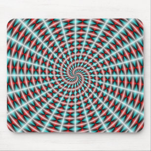 Ray and Spiral Weave in Blau und Rot Mousepad
