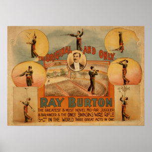 RAY BURTON High Wire Juggler VAUDEVILLE Poster