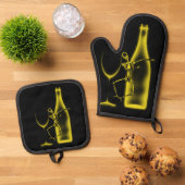 Ray Celebration Skeleton & Wine Ofenhandschuh & Topflappen-Set (Oben Unten)
