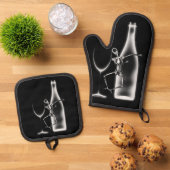 Ray Celebration Skeleton & Wine Ofenhandschuh & Topflappen-Set (Oben Unten)
