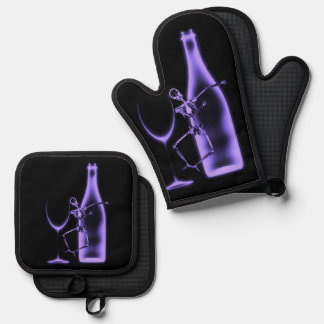 Ray Celebration Skeleton & Wine Ofenhandschuh & Topflappen-Set