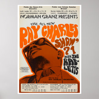 Ray Charles Vintag Concert Poster
