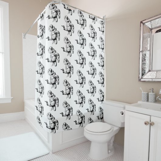 Ray Gun Man - Retro SciFi Duschvorhang (Beispiel)