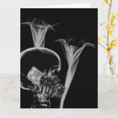 Ray Handy Skull & Blume - B&W Karte (Gelbe Blume)