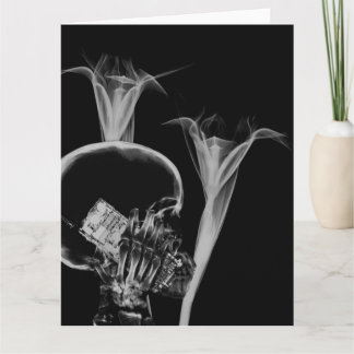Ray Handy Skull & Blume - B&W Karte