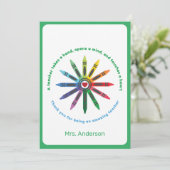 Ray of Crayons / Lehrerin Wertschätzung Danke Ca (Stehend Vorderseite)