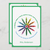 Ray of Crayons / Lehrerin Wertschätzung Danke Ca (Vorne/Hinten)