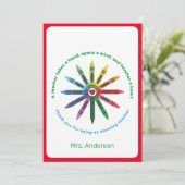 Ray of Crayons / Lehrerin Wertschätzung Danke Ca (Stehend Vorderseite)