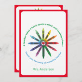 Ray of Crayons / Lehrerin Wertschätzung Danke Ca (Vorne/Hinten)