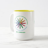 Ray of Crayons / Lehrerwertung Zwei-Tonen-Cof Zweifarbige Tasse (Vorderseite Links)