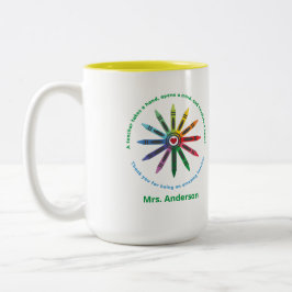 Ray of Crayons / Lehrerwertung Zwei-Tonen-Cof Zweifarbige Tasse